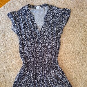 GAP navy floral rayon print romper Women XS